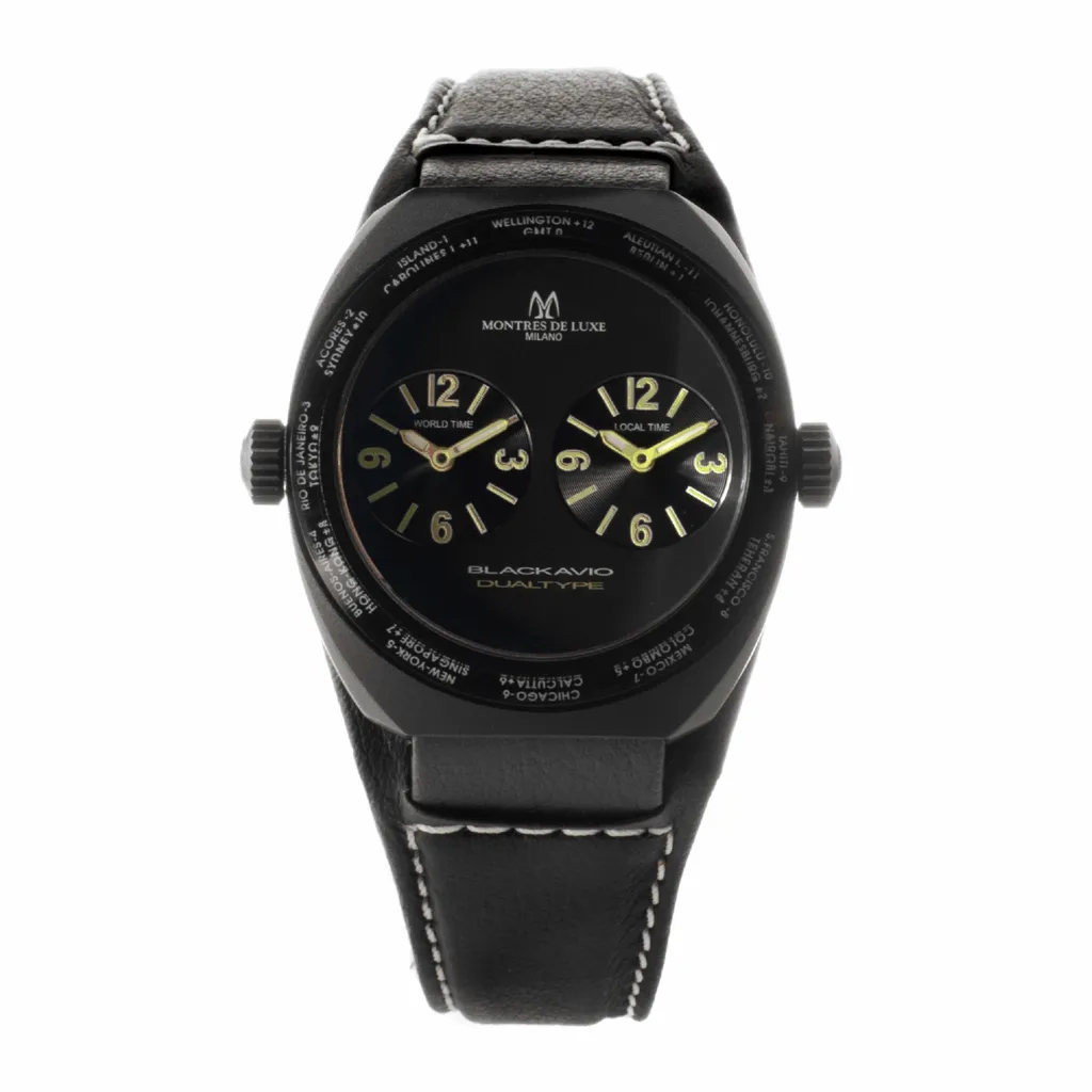 Orologio Montres de Luxe 09bk3003 Unisex | Alluminio e Pelle Nera