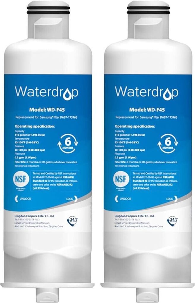 Waterdrop DA97-17376B NSF Kühlschrank Wasserfilter, Ersatz für Samsung HAF-QIN/EXP, DA97-17376B, HAF-QIN, DA97-08006C(2)