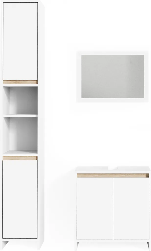 Vicco Emma Ensemble Meuble Salle de Bain Blanc Sonoma 3 Pièces Model 29825