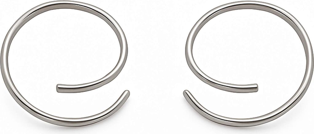 316L Chirurgenstahl Spiral-Ohrringe Durchzieher Ohrstecker 11mm