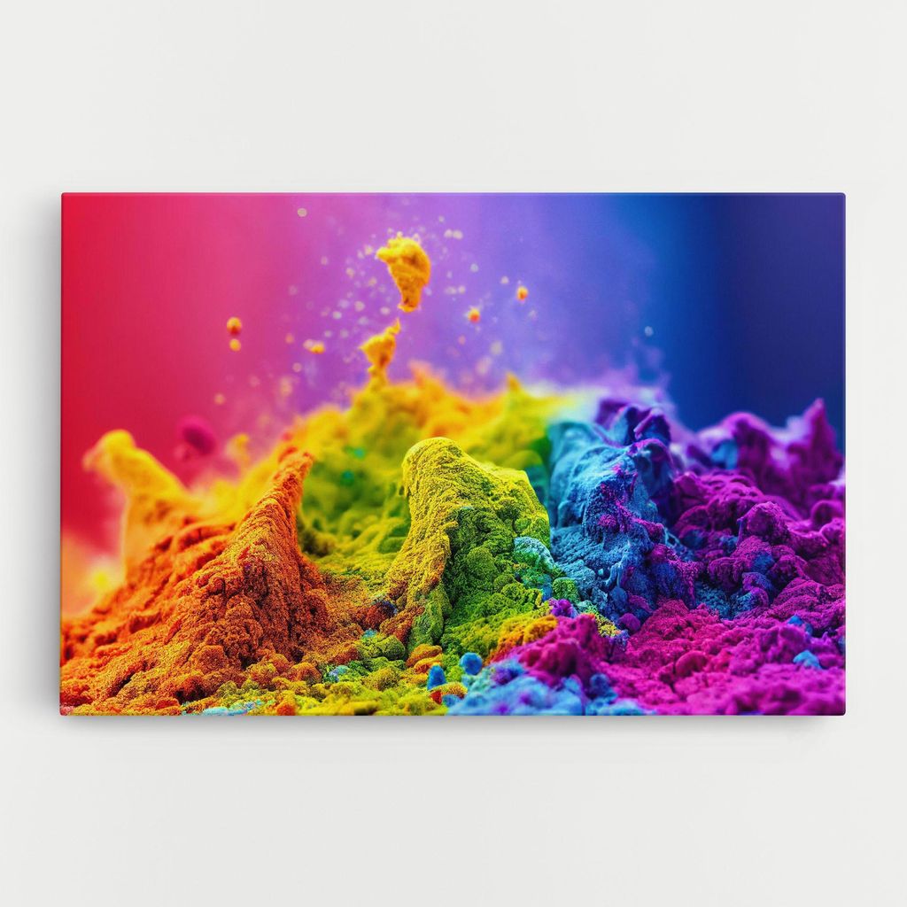 ARTHUB Leinwandbild 40x60 cm, Color Powder Explosion | Wohnzimmerdekoration, Hängende Bilder, Wanddekoration, Heimdekoration, Abstrakte, Lebendi...