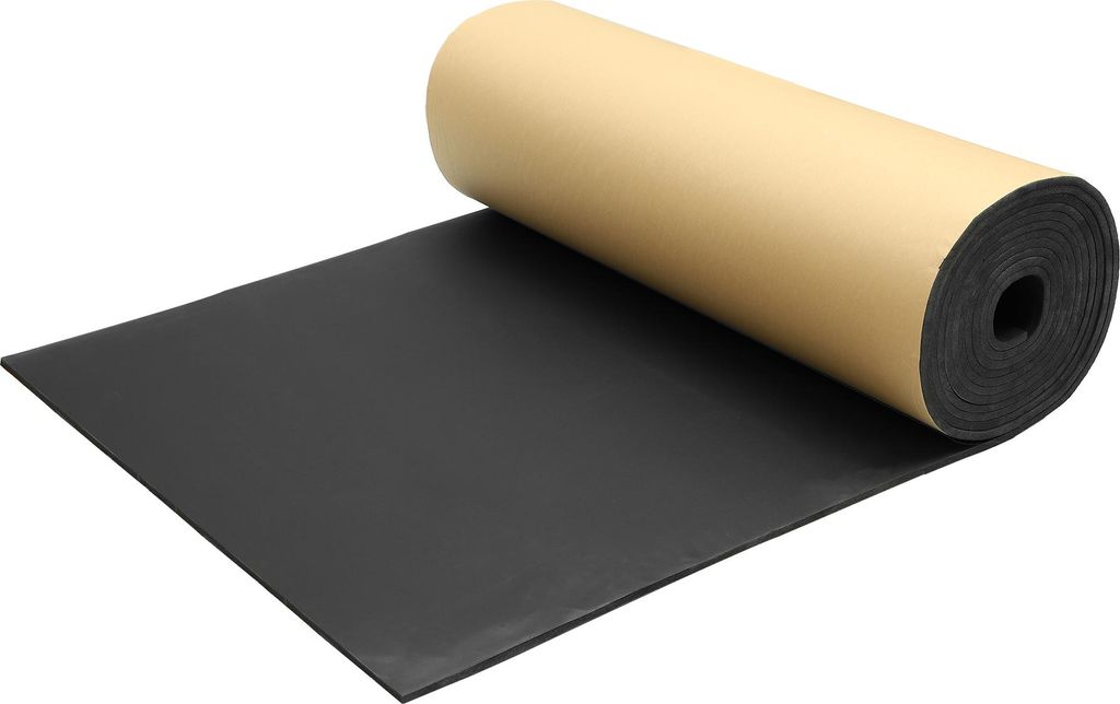 Auto-Schalldämmmatte Geschlossenzelliger Schaumstoff Hitzeschildmaterial Selbstklebend Mattenrolle für Motorhaube Bootsmotorabdeckung Schwarz 4mm...