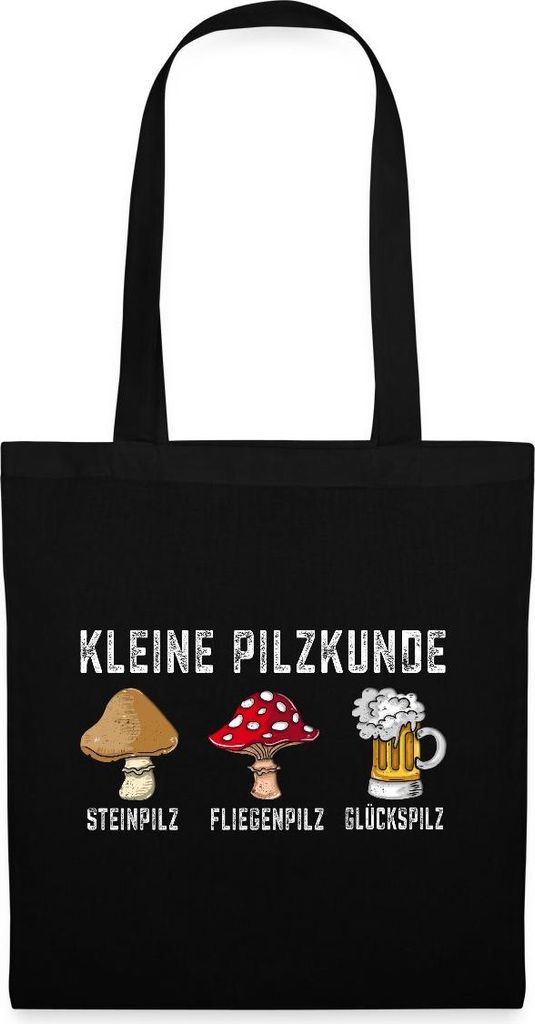 Spreadshirt Kleine Pilzkunde Bier Geschenk Biergeschenke Für Männer Stoffbeutel, One size, Schwarz