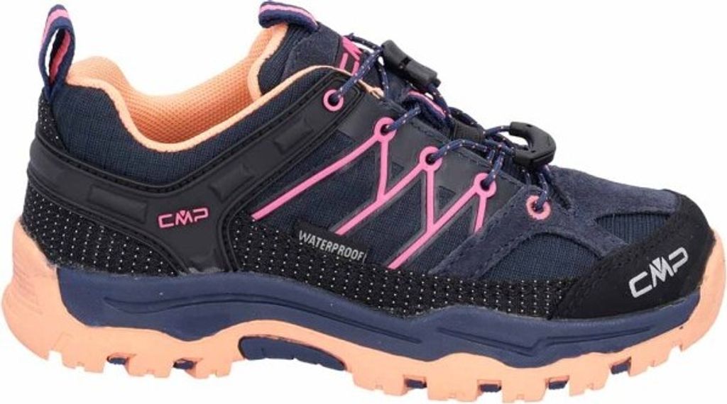 CMP Rigel Low WP, Mädchen Veloursleder Trekkingschuhe in blau, atmungsaktiv und wasserdicht, griffige Gummi Laufsohle