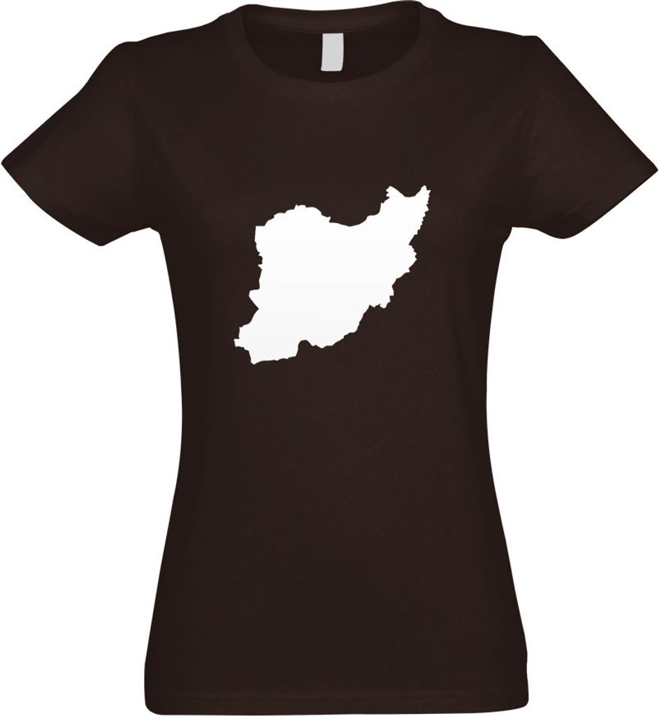 Kiwistar - T-Shirt tailliert - Damen - Chocolate - Iran Umriss Kontur - mit Motiv Bedruckt - Funshirt Design - Sport - Freizeit - Damen - XXL
