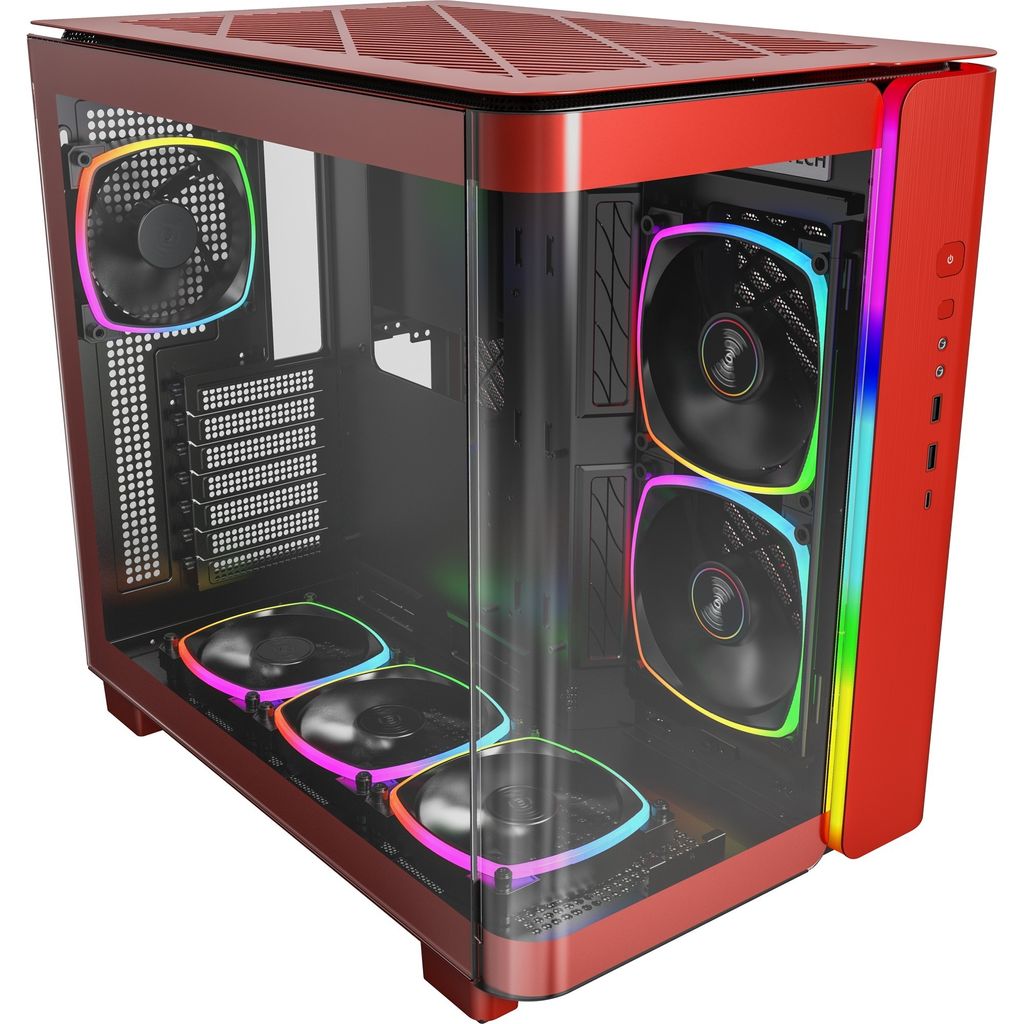 MONTECH KING 95 PRO Midi-Tower Tempered Glass ARGB - rot Produktbild 