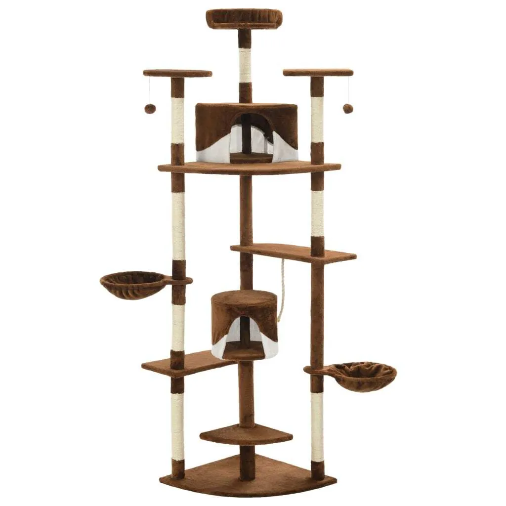 Grand arbre à chat géant de 203 cm avec griffoirs sisal et niches