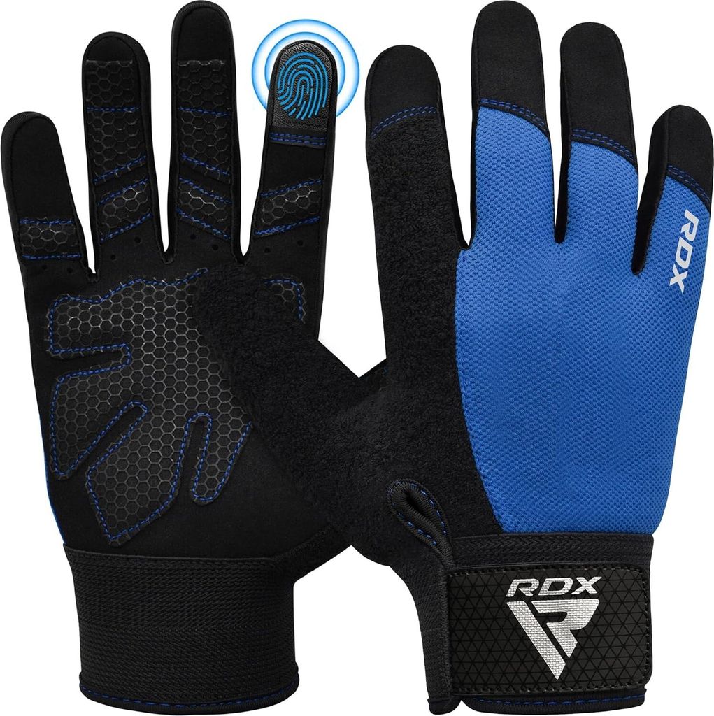 RDX Gewichtheberhandschuhe für das Fitnessstudio, Vollfinger-Touchscreen, atmungsaktiver, rutschfester, gepolsterter Handflächenschutz, Fitness-K...