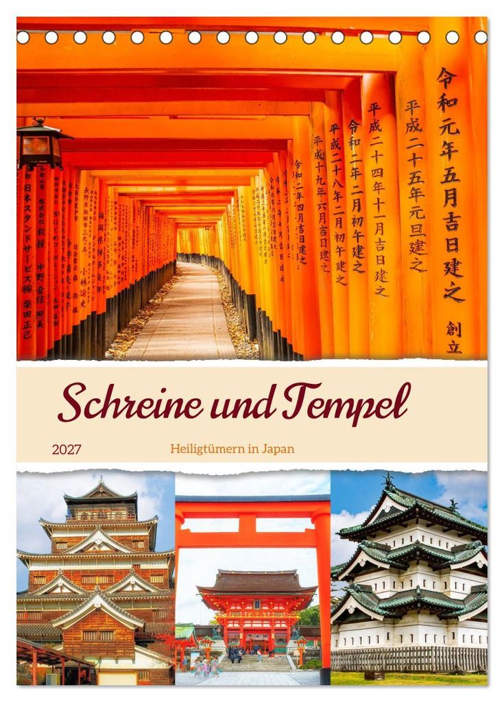 Schreine und Tempel - Heiligtümern in Japan (Tischkalender 2027 DIN A5 hoch), CALVENDO Monatskalender
