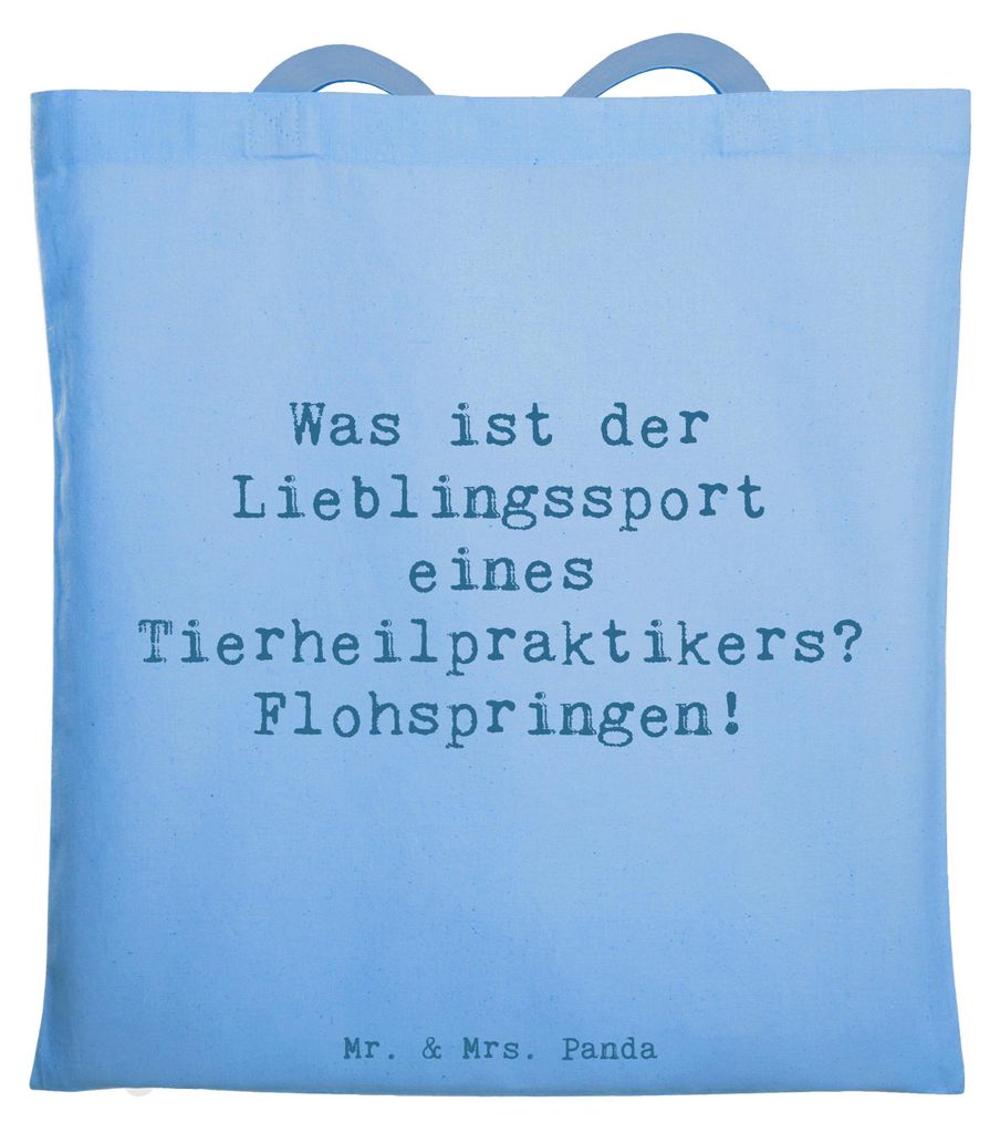 Mr. & Mrs. Panda Shopping Tasche Spruch Tierheilpraktiker Humor - Sky Blue - Geschenk, Kräuterheilkunde Tiere, Jutebeutel, Lieblingssport eines Ti...