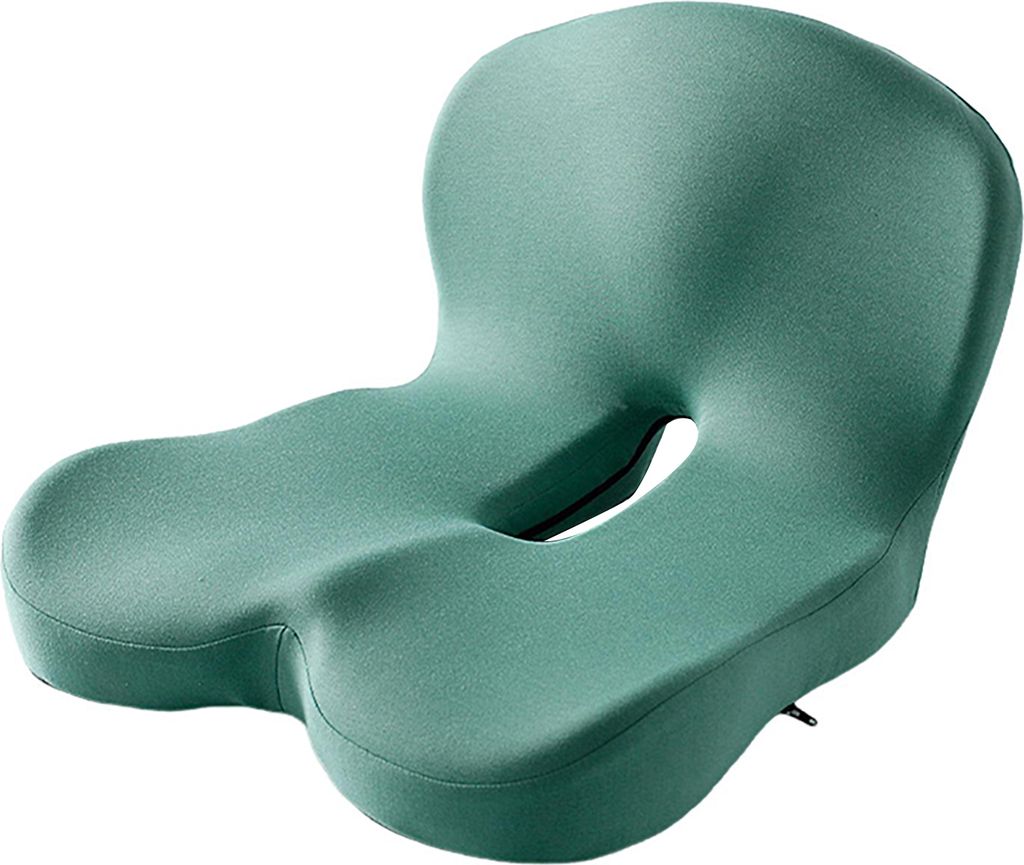 Sitzkissen, rutschfeste Unterseite, druckreduzierende Hüft- und Taillenstütze, Memory Foam, L-förmiges integriertes Bürostuhl-Sitzkissen