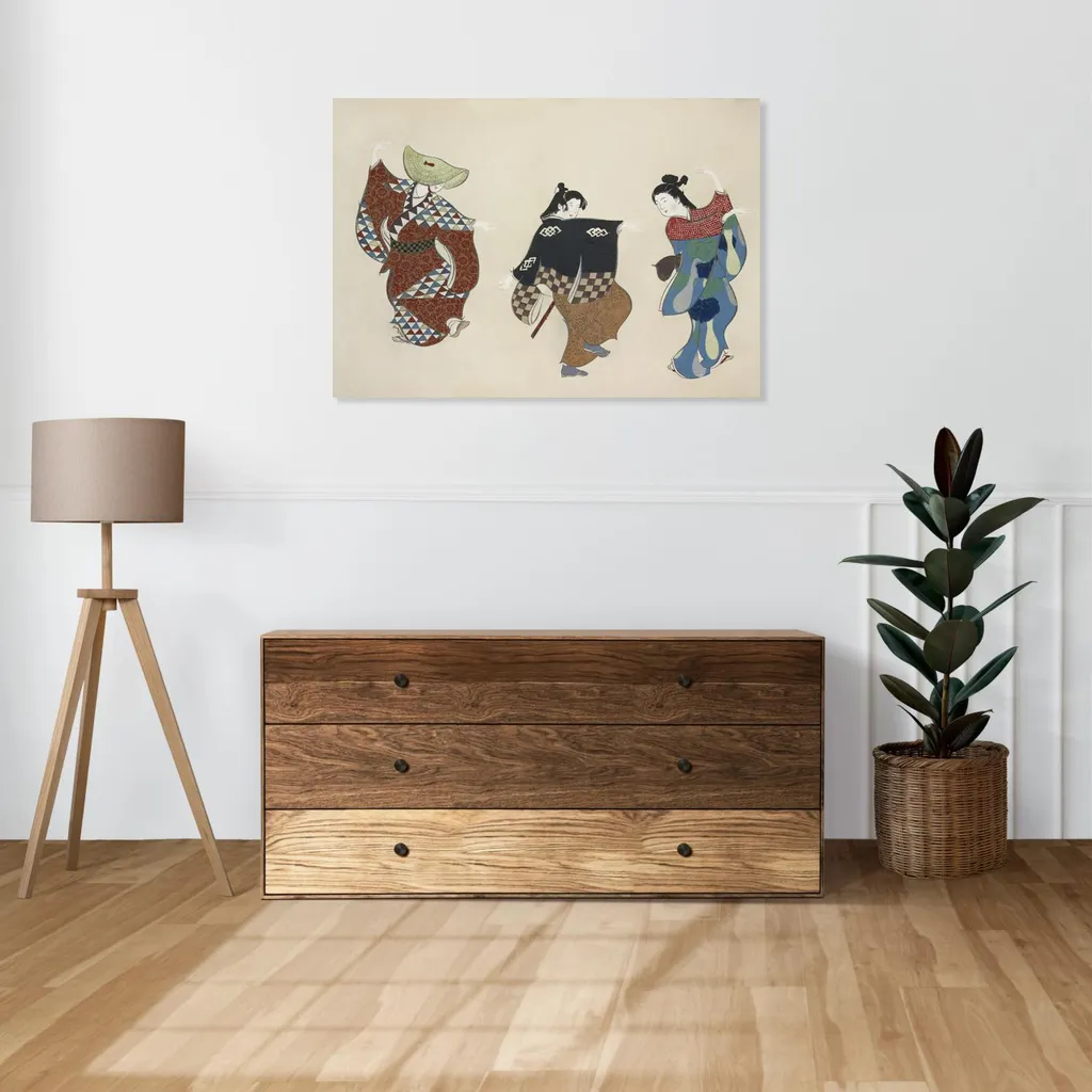 Quadro Su Tela 90x60 Ballerine Sekka - Arredo Giapponese Vintage - 2
