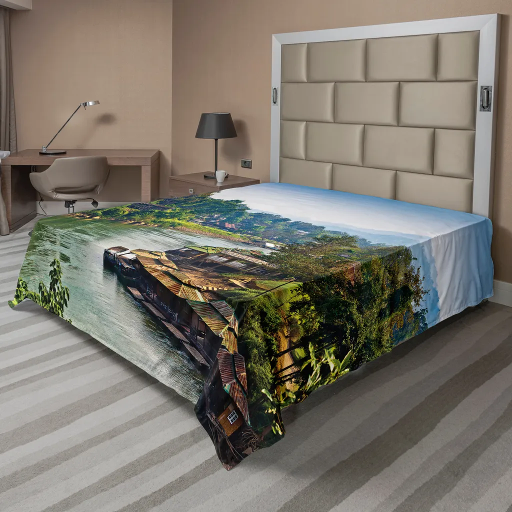 Drap de Lit pour Décoration Asiatique Thème Thaïlande en Tissu Confort