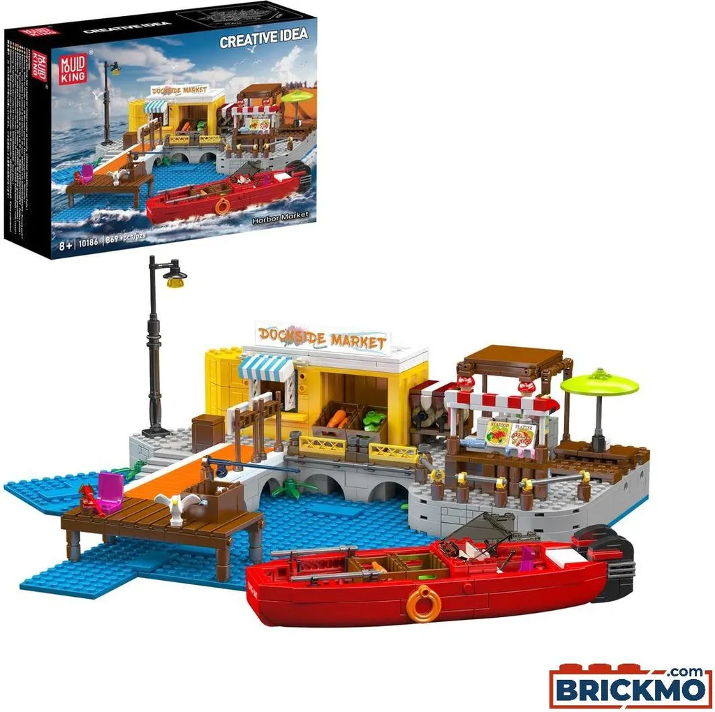 Maquette Harbour Market Mould King 10186 - Briques Seaside Scene 869P