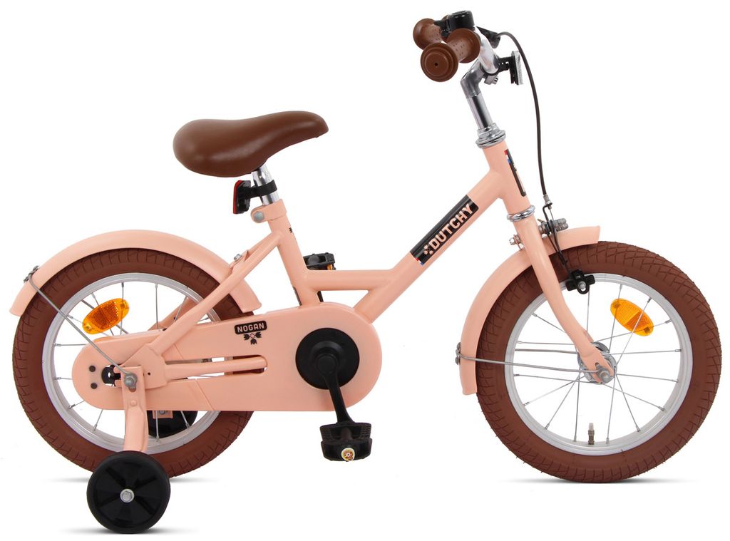 Nogan Dutchy Kinderfahrrad 14 Zoll Mattes Rosa | Komplett mit Stützräder