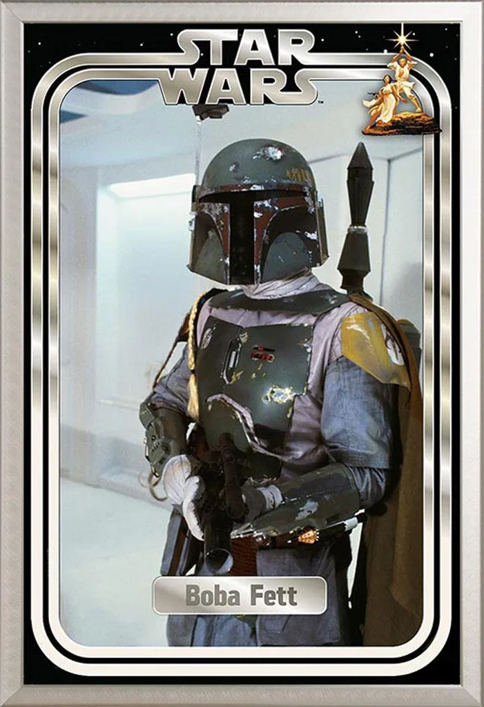 Quadro Star Wars Boba Fett Retro: Design Shinsuke in Alluminio e Acrilico