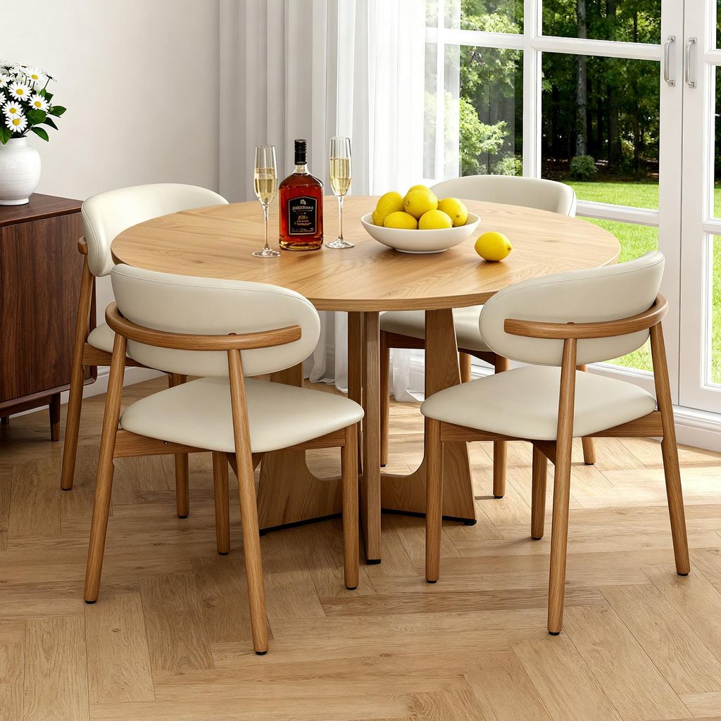 STILVORA Esstisch Set mit 1 Tisch und 4 Stühlen, Esstisch Produktbild 