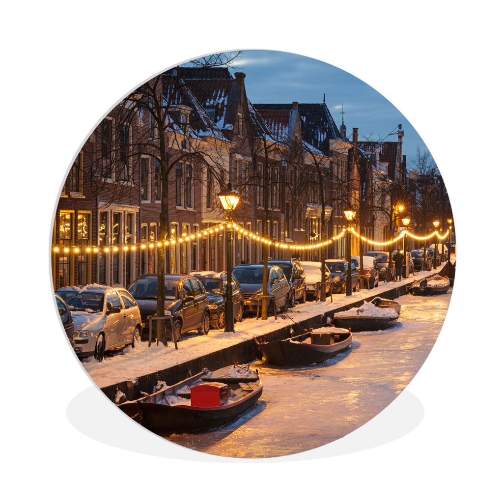 MuchoWow Rundes Wandbild - Runde Bilder Alkmaar - Eiscreme - Winter Ø 90 cm Kreis Wanddekoration Kunststoff - Wandkreis - Wandschmuck - Wand-Kre...