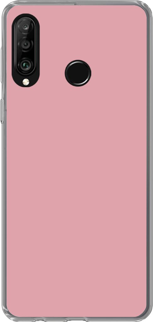 MuchoWow Handyhülle Schutzhülle Hülle für Telefoonhoesje Huawei P30 Lite Rosa - Farben - Innenraum - Einfarbig - Farbe Silikon Softcase Handy...