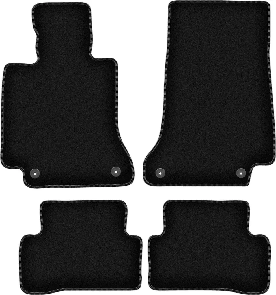 4 Tappetini Auto per Mercedes C W205 2015+ Velluto Nero Moquette