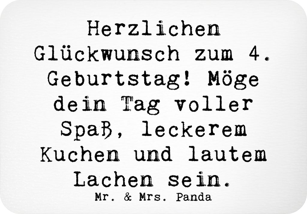 Mr. & Mrs. Panda magnet Spruch 4. Geburtstag - Weiß - Geschenk, Kühlschrankmagnet, Kinder feiern, Alter 4, Pinnwandmagnet, Geburtstagsgeschenk, S...