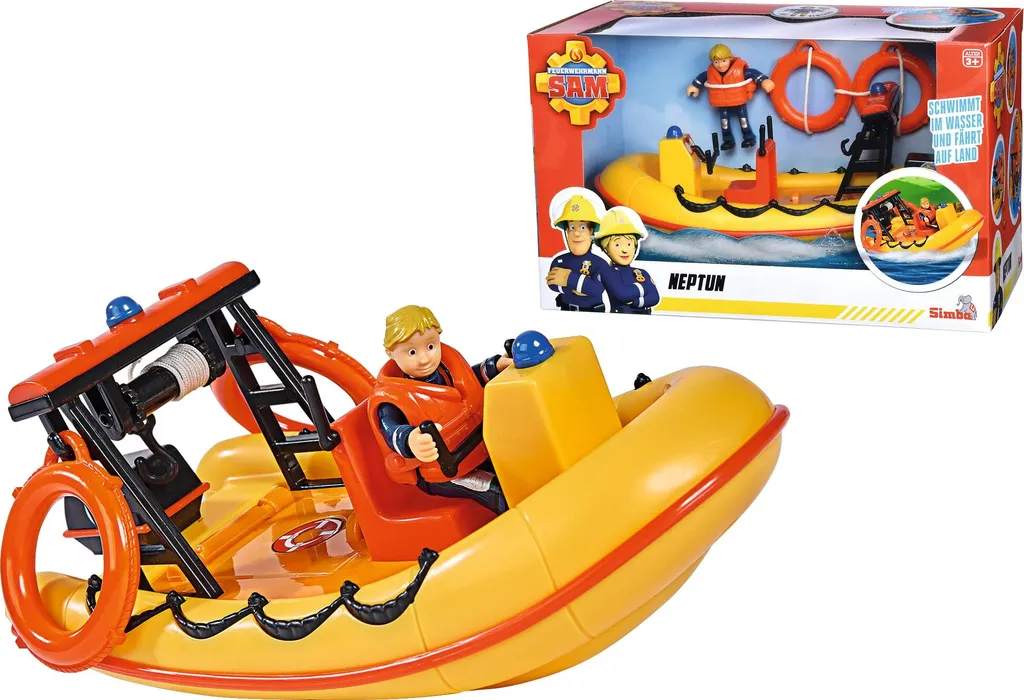 Bateau de Sauvetage Neptune Sam le Pompier avec Figurine Jouet Enfant