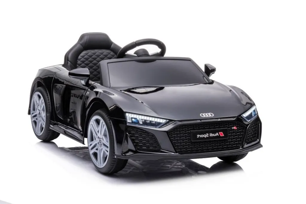 Jouet de Plein Air Audi R8 Électrique Noire avec Contrôle à Distance 2.4G