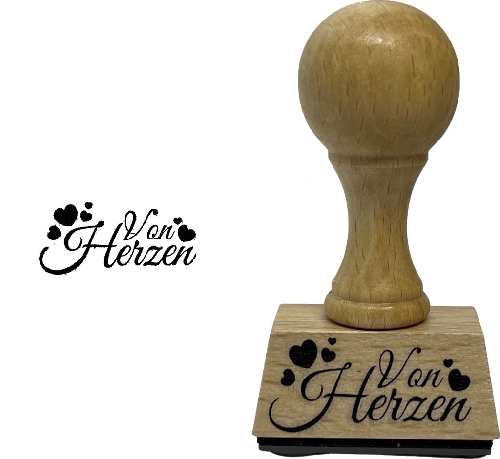 Holzstempel der Marke Von Herzen, Stempelblock ca. 3,5 x 2 Produktbild 