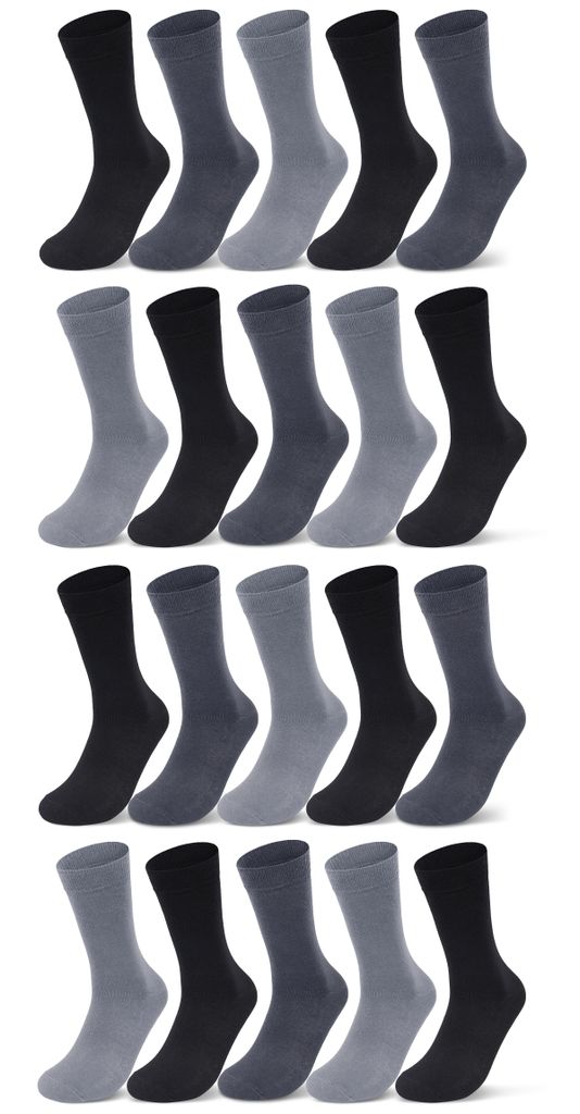 10 I 20 I 30 Paar Socken Damen & Herren Business Socken Baumwolle Strümpfe Schwarz Blau Grau Karo Kariert 10700 - 20 Paar AnthrazitISchwarzIGrau 3...
