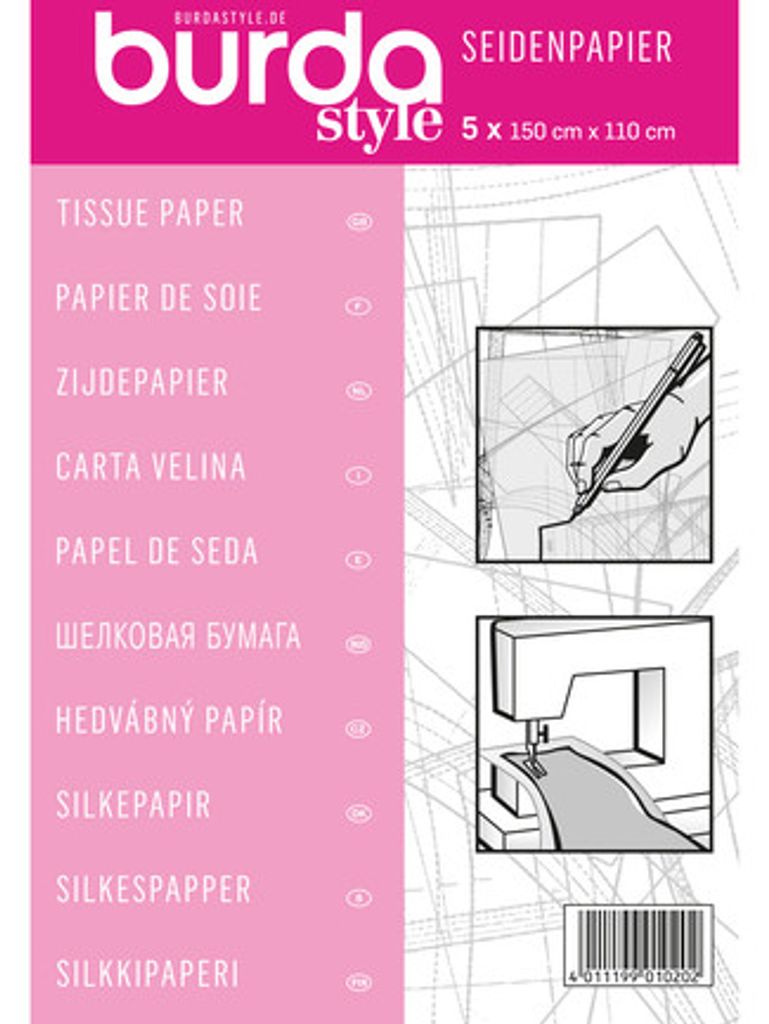 burda style Schnittmusterpapier 5 Blatt 150 cm x 110 cm Produktbild 