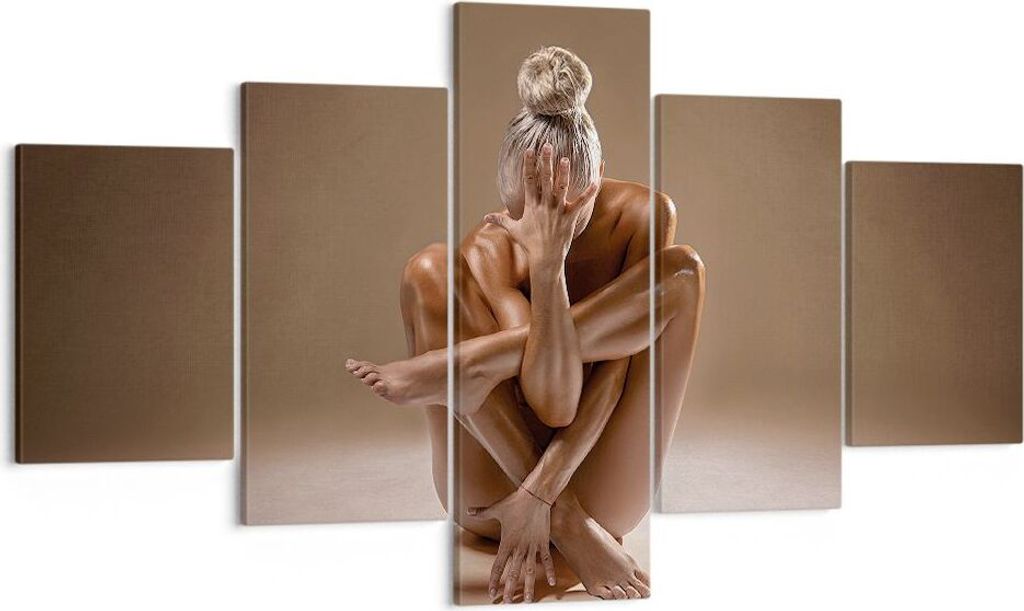 Bild auf Leinwand - Leinwandbild - 5 Teile - Nackt Frau Figur - 125x70cm - Wand Bild - Wanddeko - Wandbilder - Leinwanddruck - Bilder - Wanddekorat...