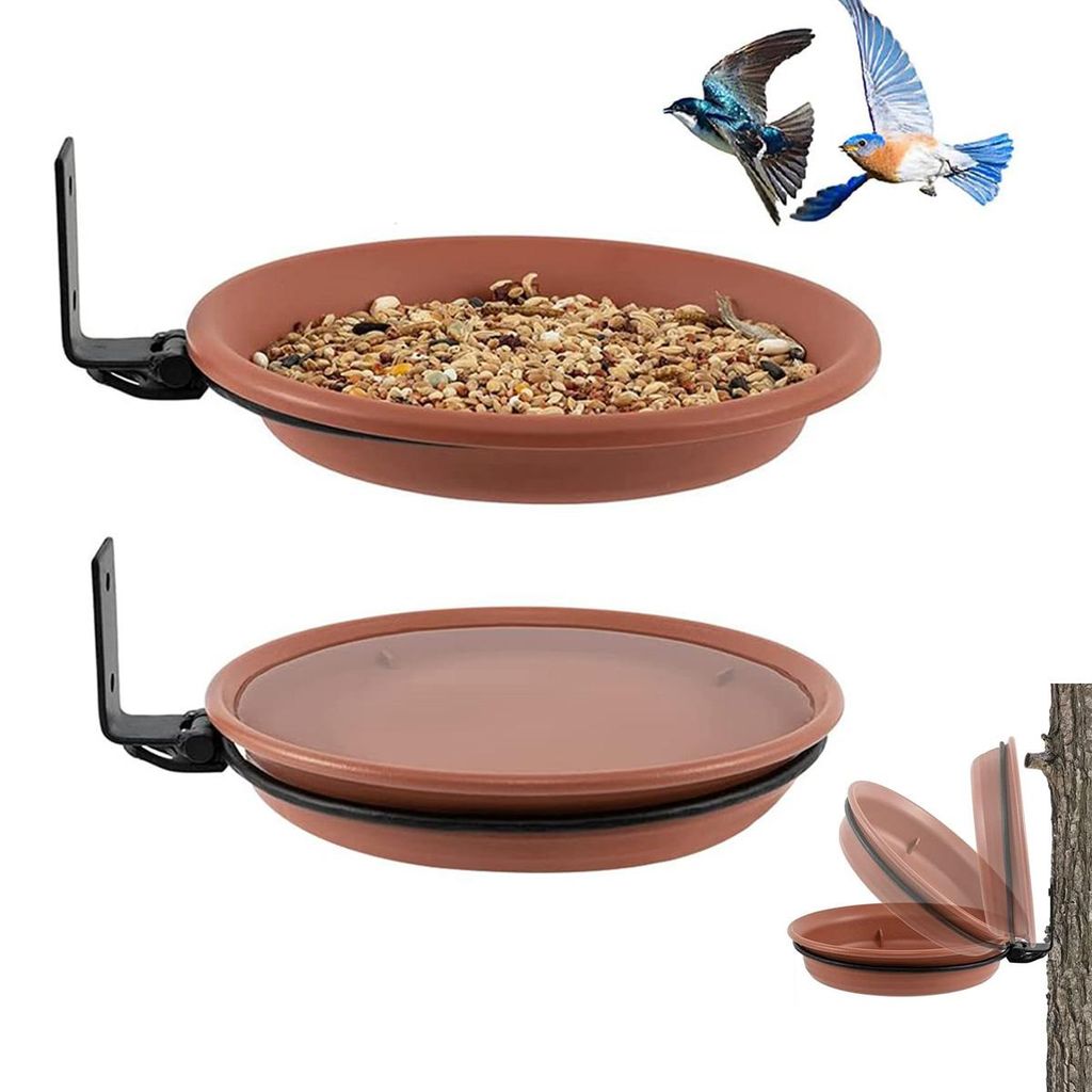 2er Set Vogeltränke & Futterspender, hängend für Balkon Geländer, wetterfestes Vogelbad für Wildvögel, frostbeständig Garten & Balkon