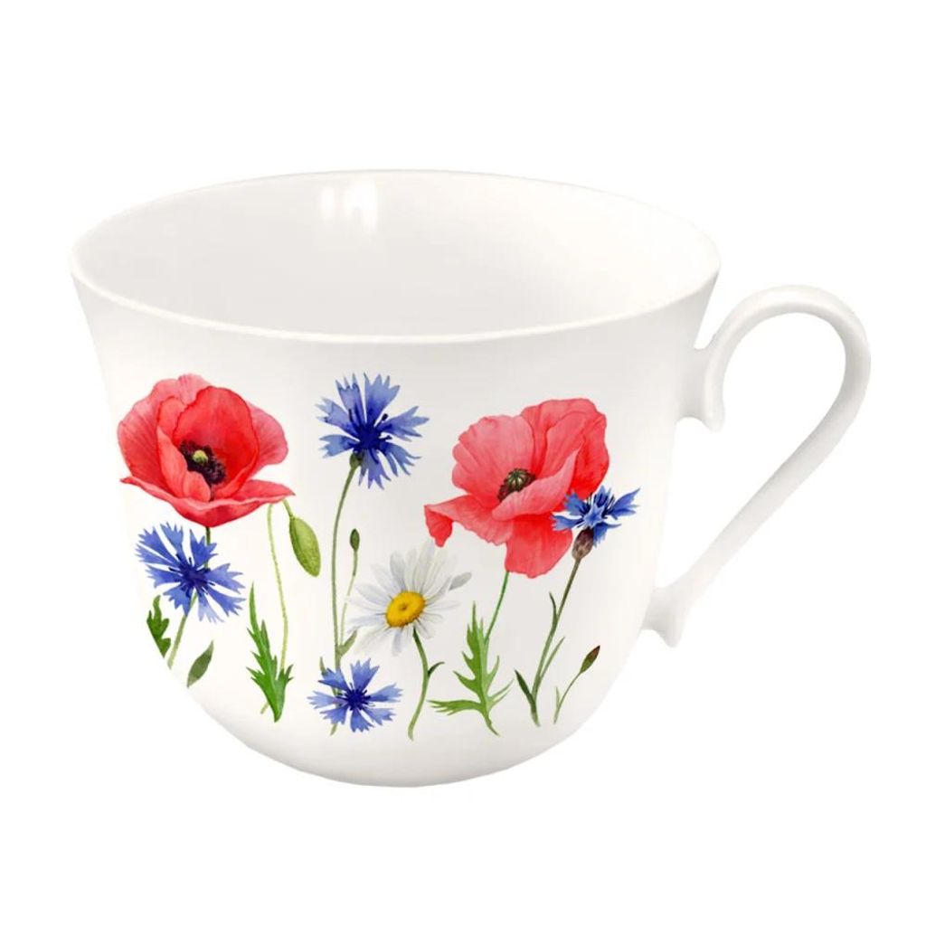 Grätz- Teetasse/Kaffeetasse - Maria Over - Blumenmeer, 400ml, Porzellan - Mohnblumen