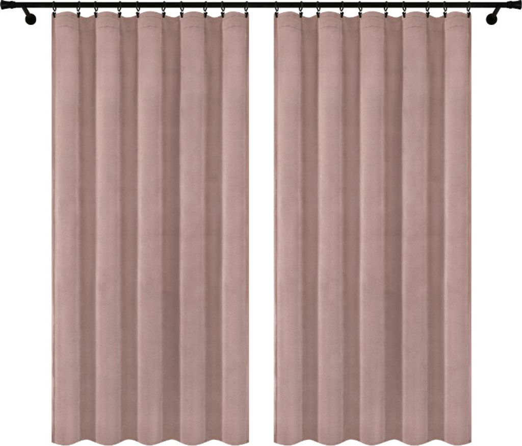 Fertige Vorhänge aus Velours mit Kräuselband 140x280 cm 2 Stücke Grau Blickdichte Gardinen