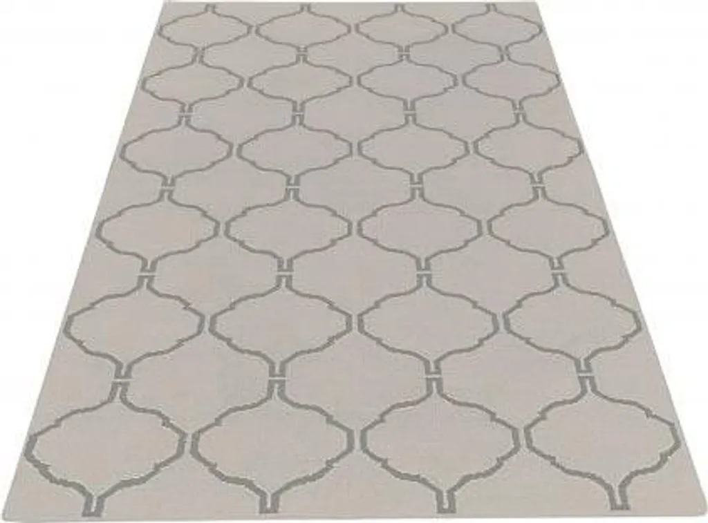 Tapis de salon Kelim Daniela tissage plat beige grand format 155x240