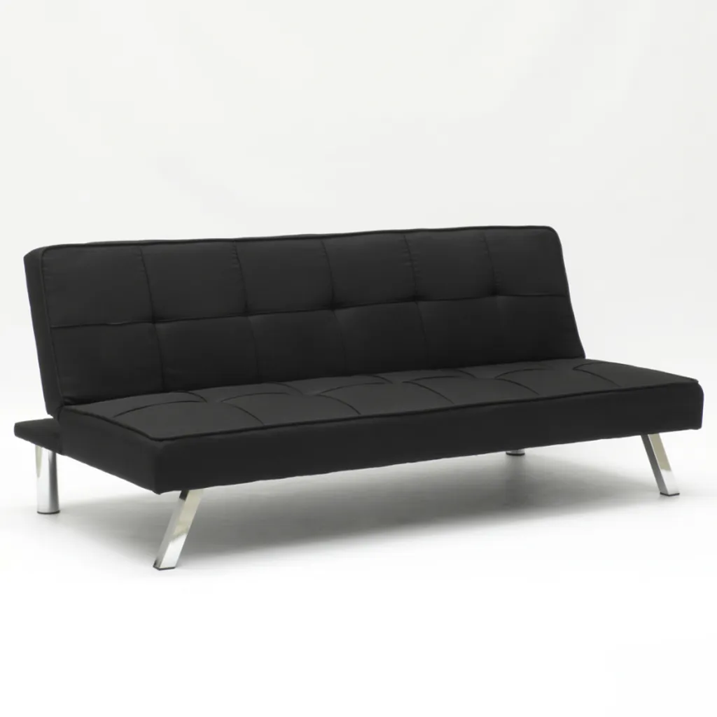 Canapé-lit design Gemma : canapé 2 places convertible moderne en noir
