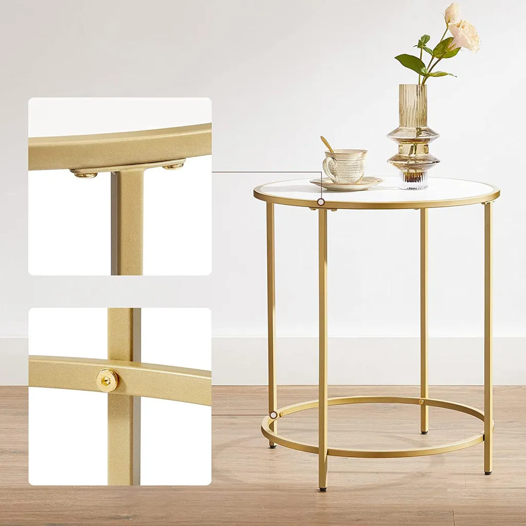 Table d'appoint stable structure métallique pour petits espaces et balcons - 5