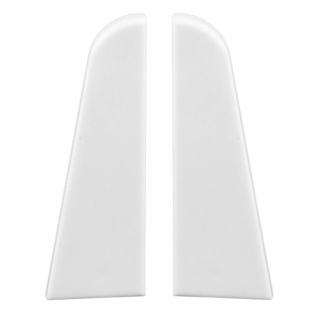 PROVISTON | Endkappen für MDF-Sockelleisten | 19 x 58 mm | Kunststoff | Weiß | 2 St.