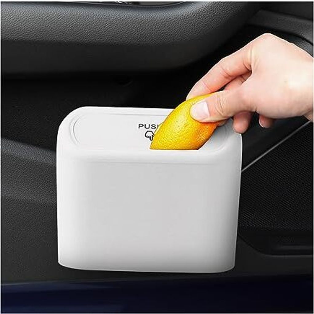 Mini -Autobehälter Deckel, ABS multifunktional kleiner wasserdichte Müllauskünfte, hängende Lagerkasse, Haus, Küche, (weiß)