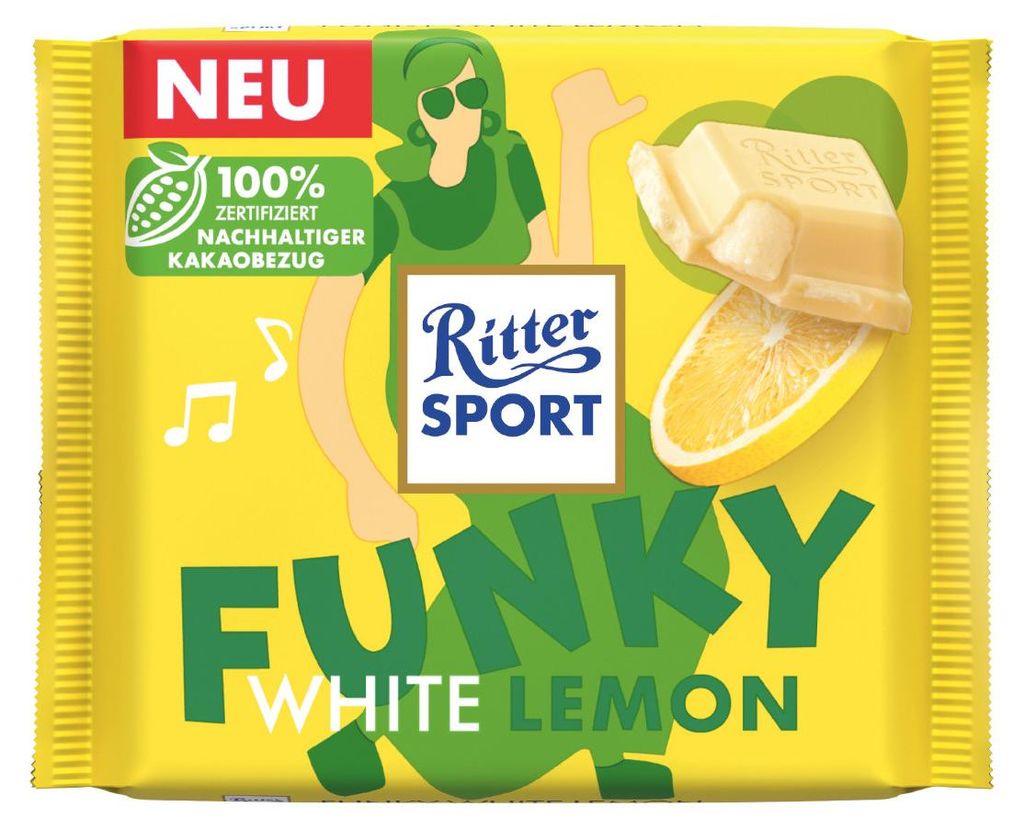 Ritter Sport Funky White Lemon 100g Produktbild 