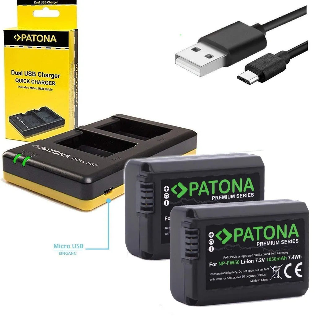 Duo de Batteries EN-EL14A 1100 mAh et Chargeur Rapide USB Double Port