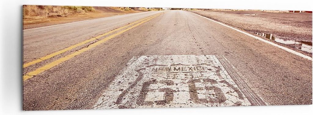 Bild auf Leinwand - Leinwandbild - USA Route 66 Reise - 160x50cm - Wand Bild - Wanddeko - Leinwanddruck - Bilder - Kunstdruck - Wanddekoration - Le...
