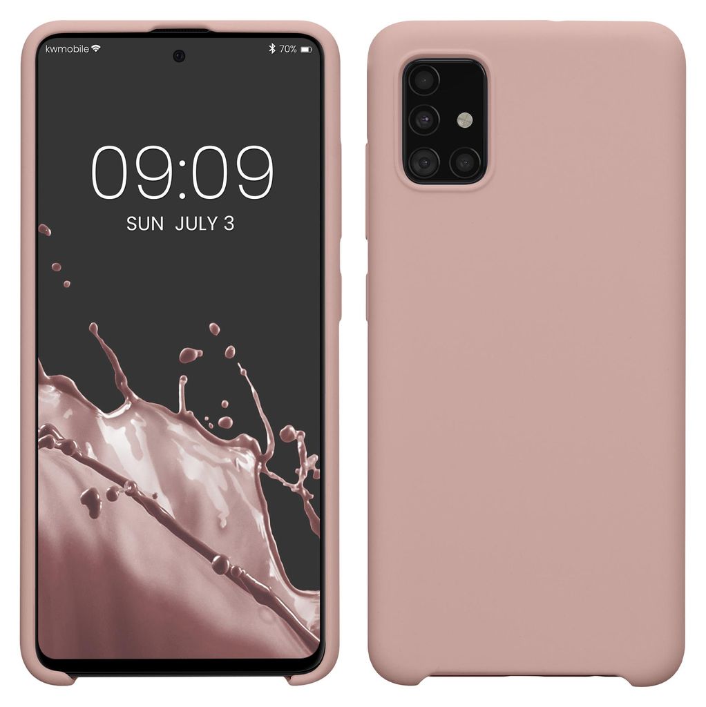 kwmobile Handyhülle für Samsung Galaxy A51 Hülle - Case Silikon - Kabelloses Laden - Schutzhülle Cover in Nude Lilac