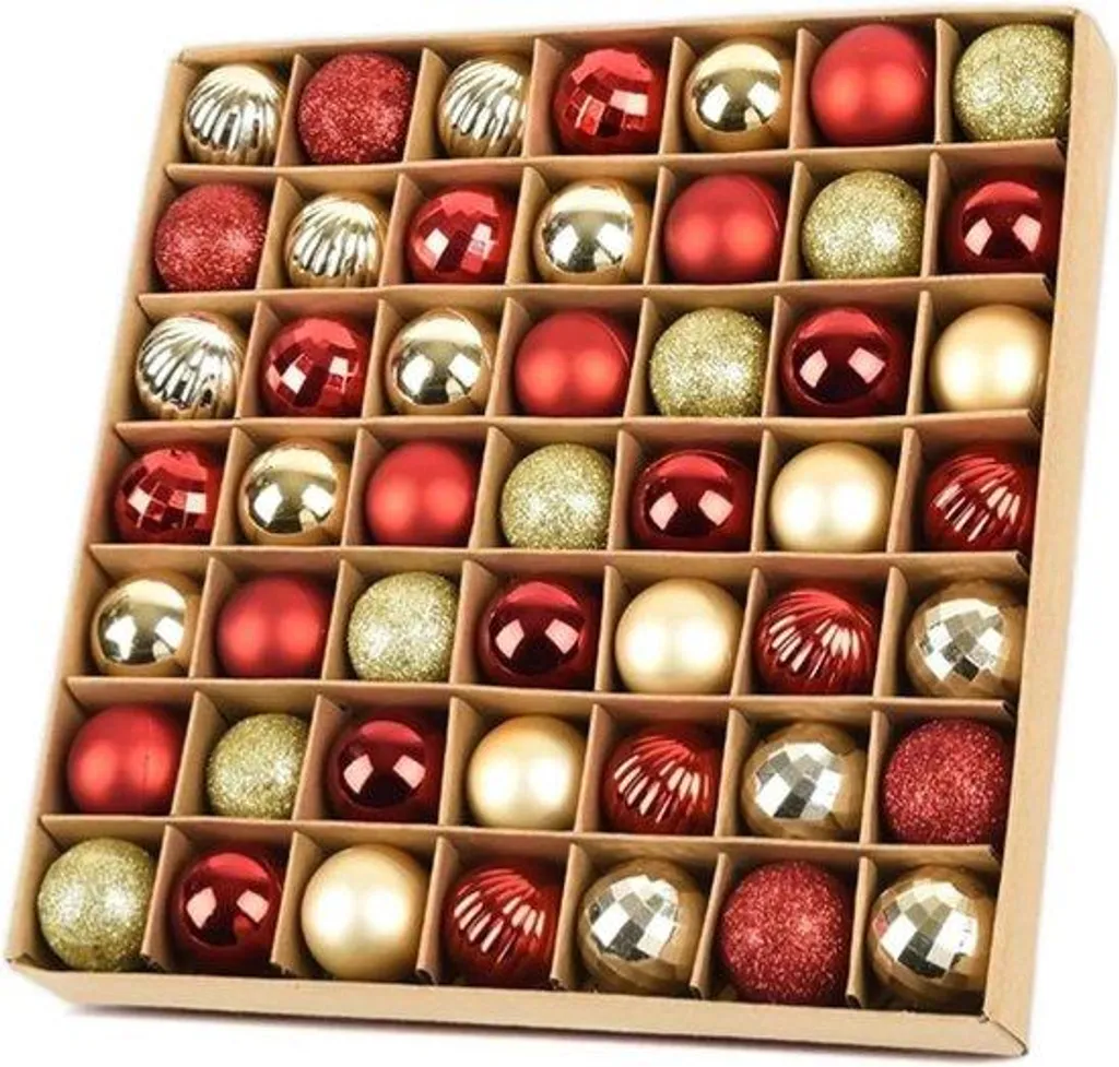 Boules de Noël Rouges 3cm pour Sapin - Pack de 49 Ornements de Fêtes