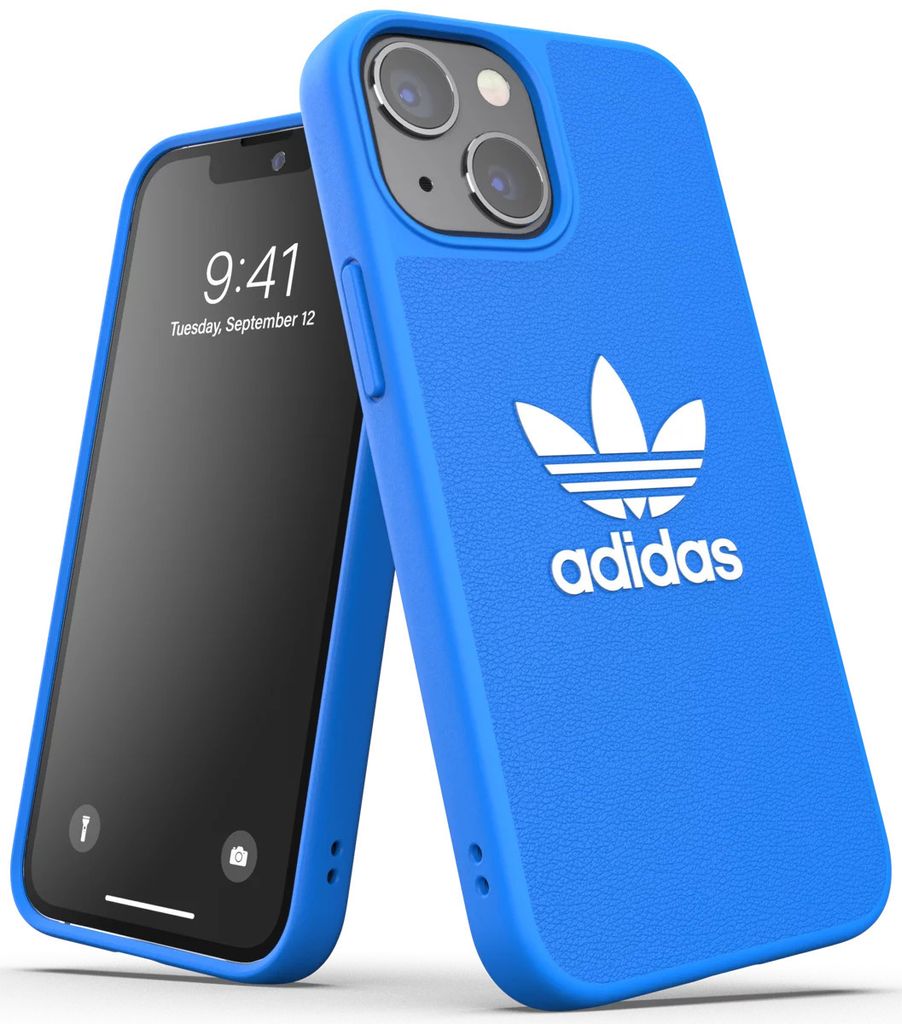 Adidas iPhone 13 Mini Abdeckung blau und weiß kratzfestes Modell 47067