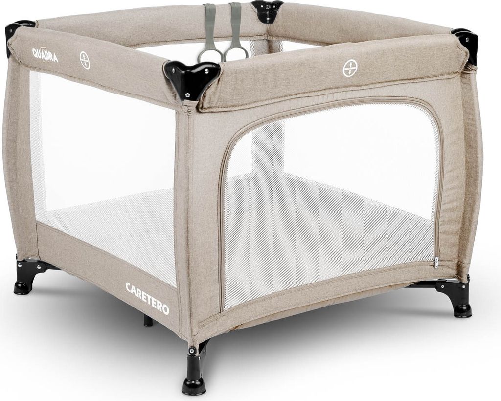 A baby playpen on a white background.