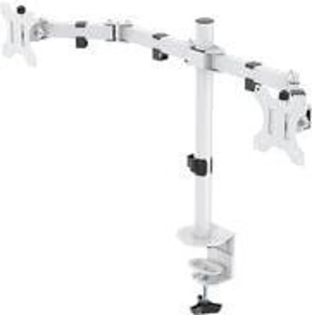 Support de Table Double Écran pour Moniteur 13 à 32 Pouces Blanc - 9