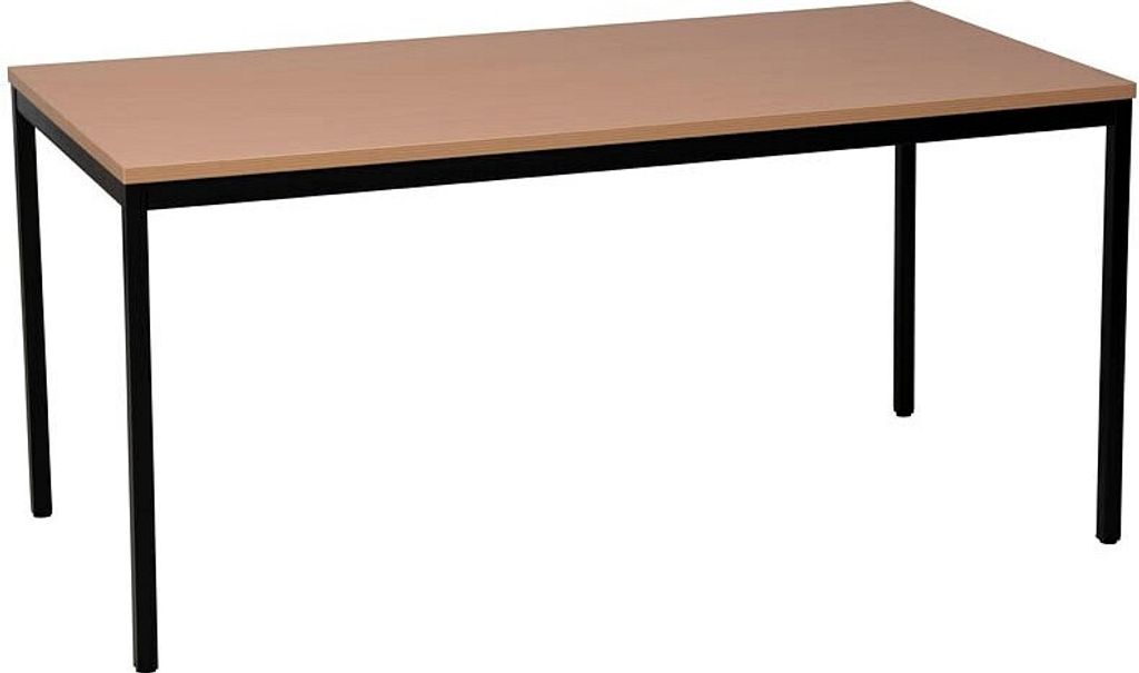 Gürkan Mehrzwecktisch buche rechteckig, Vierkantrohr schwarz, 160,0 x 60,0 x 75,0 cm