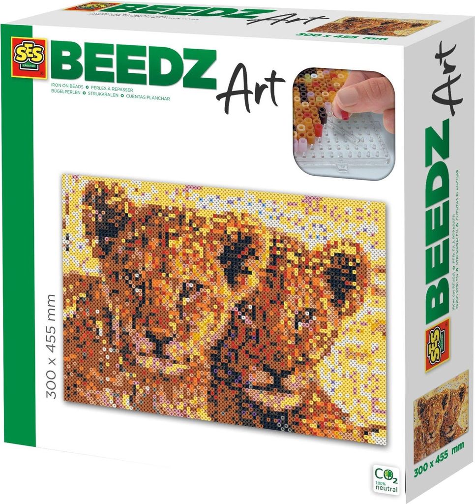 SES Creative Beedz Art Strijkkralen Leeuwenwelpen 30x45.5 cm 7000 Stuks