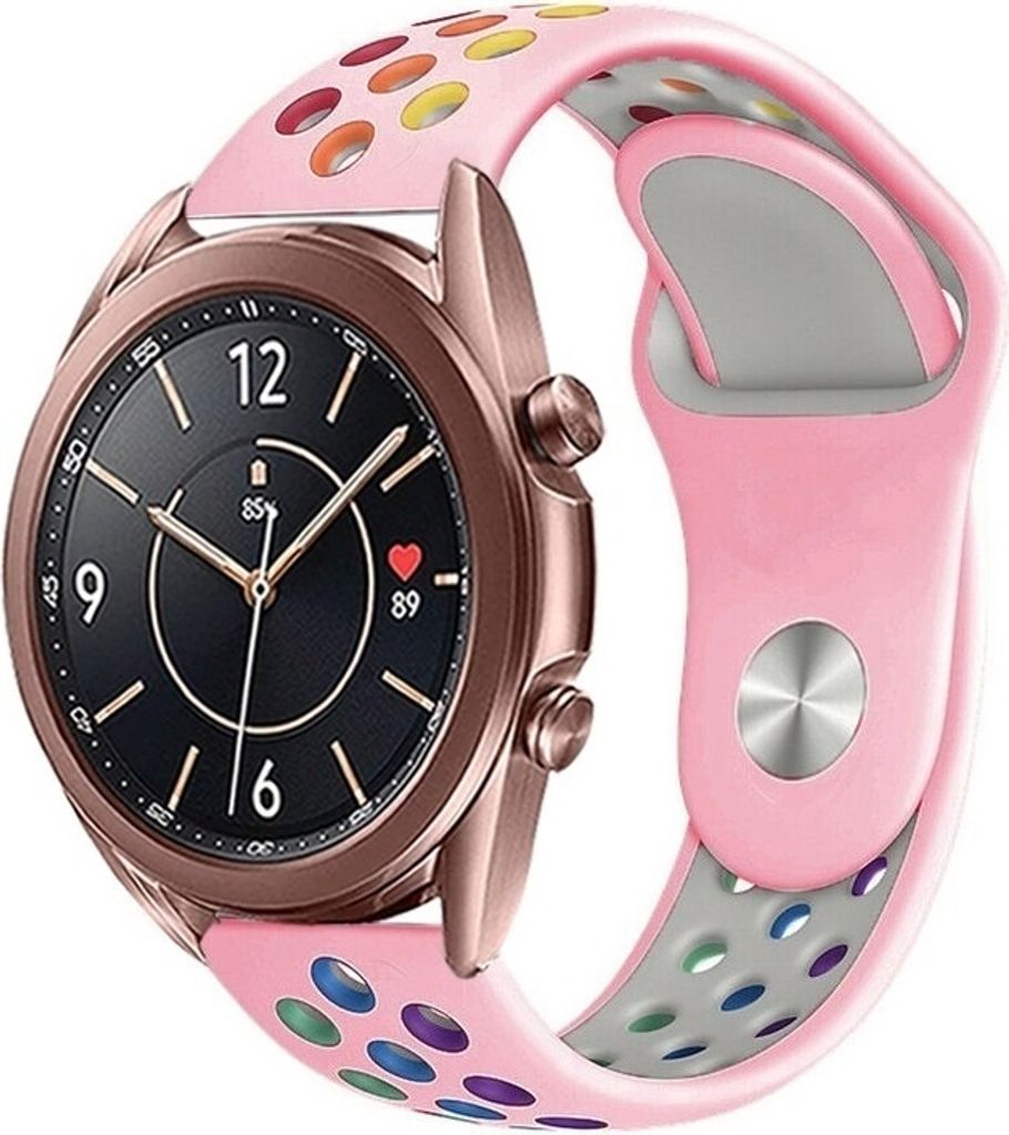 Strap-it Samsung Galaxy Watch 3 41mm Sportarmband (Rosa / Bunt)